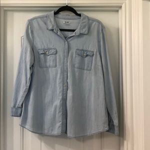Light Wash Denim Button Down Shirt